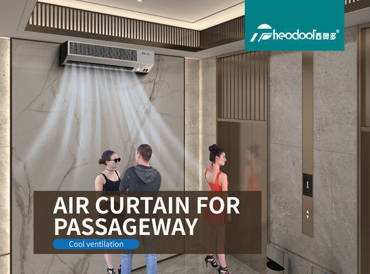 Pendingin Air Curtain 2 warna perak dan putih untuk Passageway digunakan di bangunan hunian, blok apartemen dan gedung perkantoran